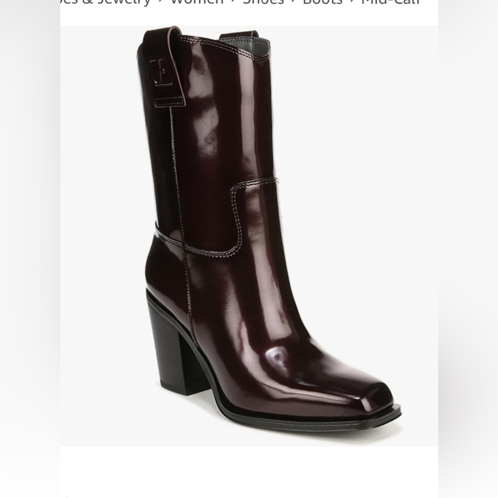 Franco Sarto Wm’s Valor Square Toe Mid Calf Heeled BootsEXCELLENT USED CONDITION